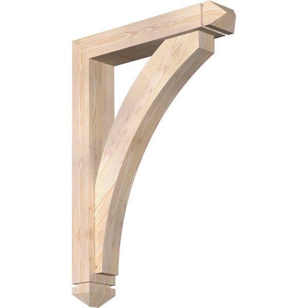 Ekena Millwork Thorton Arts and Crafts Smooth Bracket w/ Offset Brace, Douglas Fir, 5 1/2"W x 28"D x 40"H BKT0604X28X40THR03SDF - main